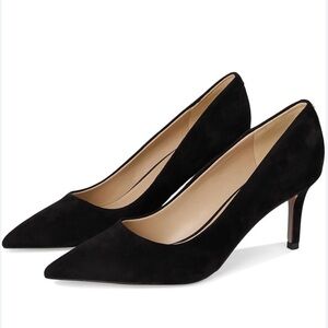 Calvin Klein Gayle Black Velvet Pumps Heels Pointed Toe Classic Work Shoes